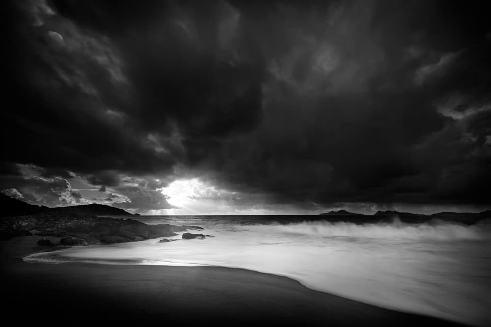Dark Stormy Beach by Santiago Pascual Buye — canvas wall art