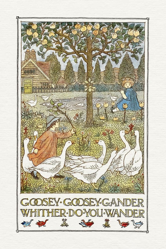 Goosey Gander Farm Children by Wild Violets — canvas wall art