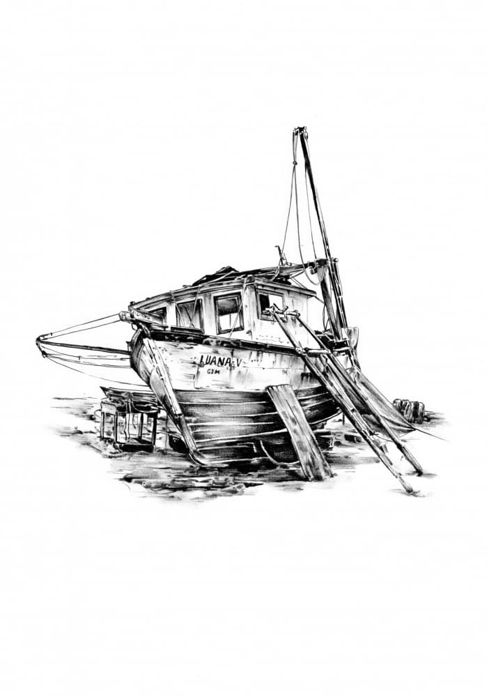 Old Beached Fishing Boat by Kulik — canvas wall art
