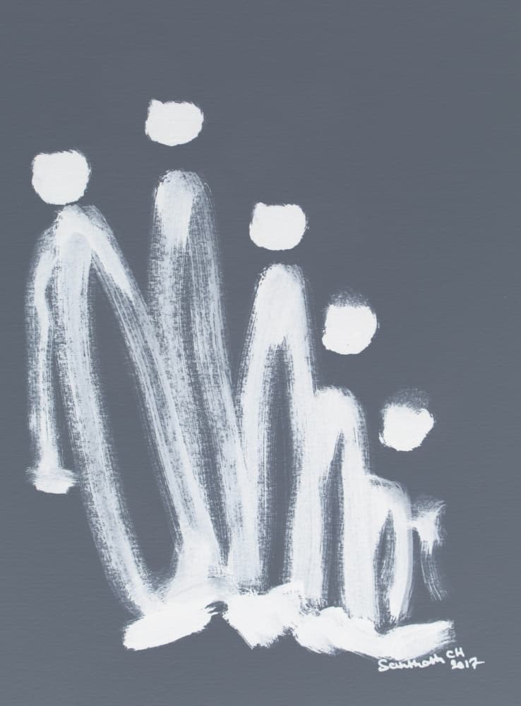 Flowing White Figures by Santhosh ch — canvas wall art