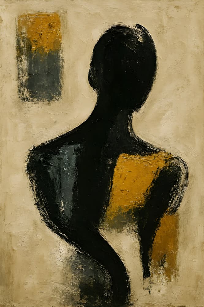 Abstract Gold Silhouette by HUGO — canvas wall art