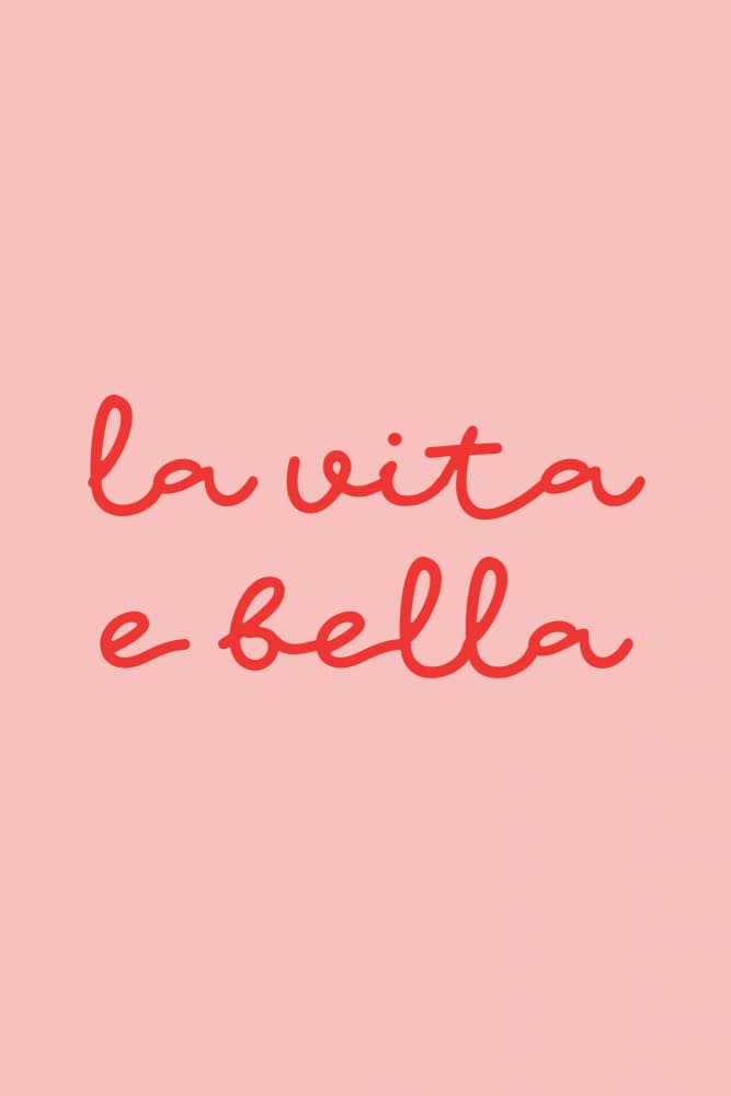 La Vita E Bella Script by Karen Menzenbach — canvas wall art