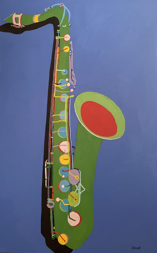 Saxophone by Sue Graef — canvas wall art