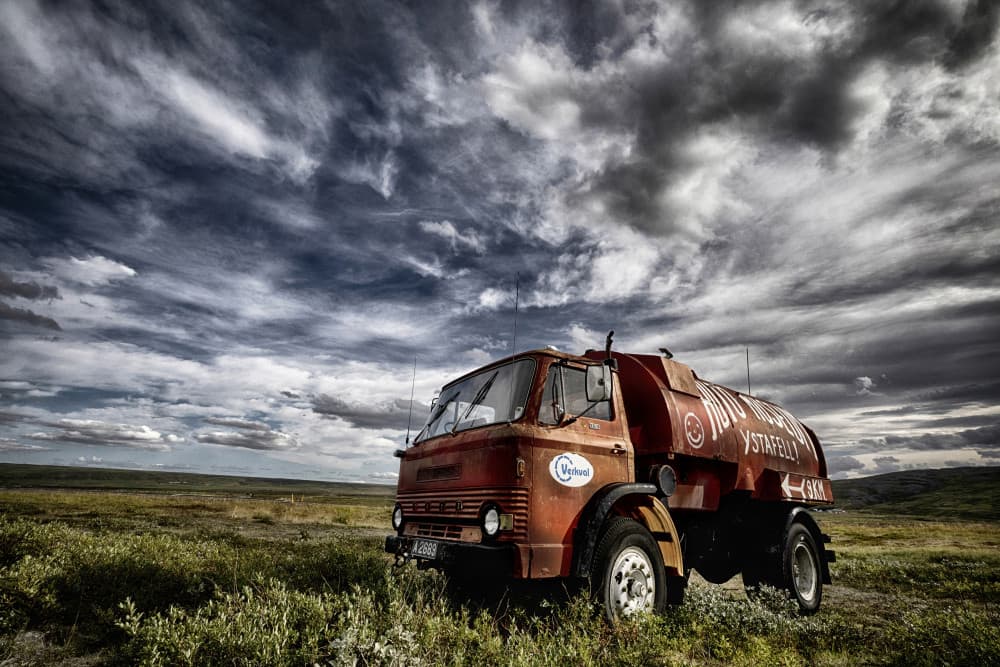 Rusty Tanker Dramatic Sky by Þorsteinn H. Ingibergsson — canvas wall art