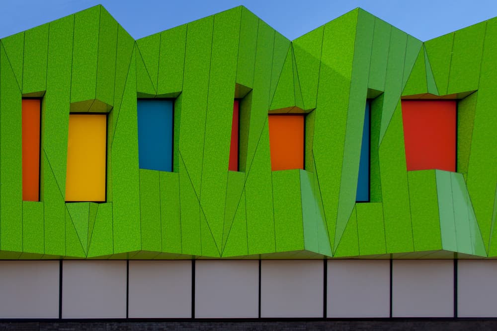 Colorful Green Architecture by Theo Luycx — canvas wall art