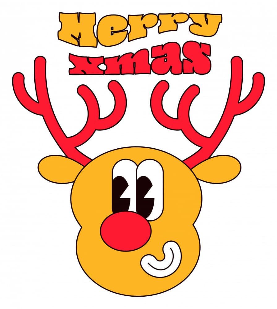 Merry Retro Reindeer by Marika Barsrsind β canvas wall art