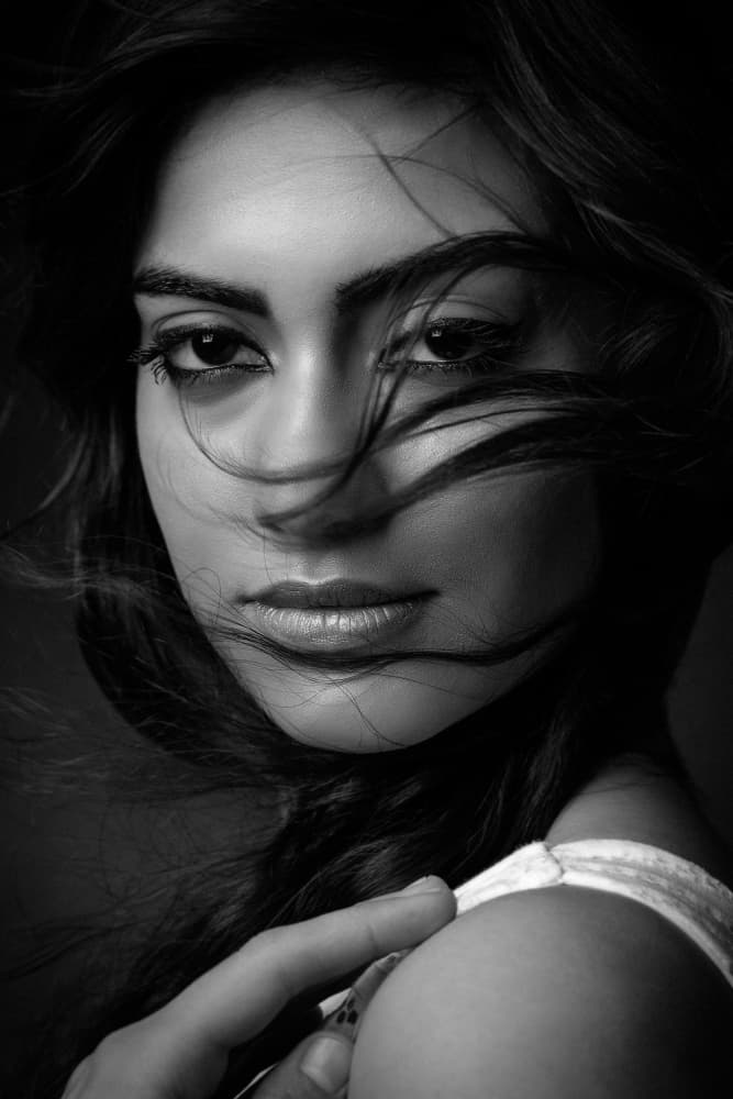Intense Black White Portrait by Mehdi Mokhtari — canvas wall art