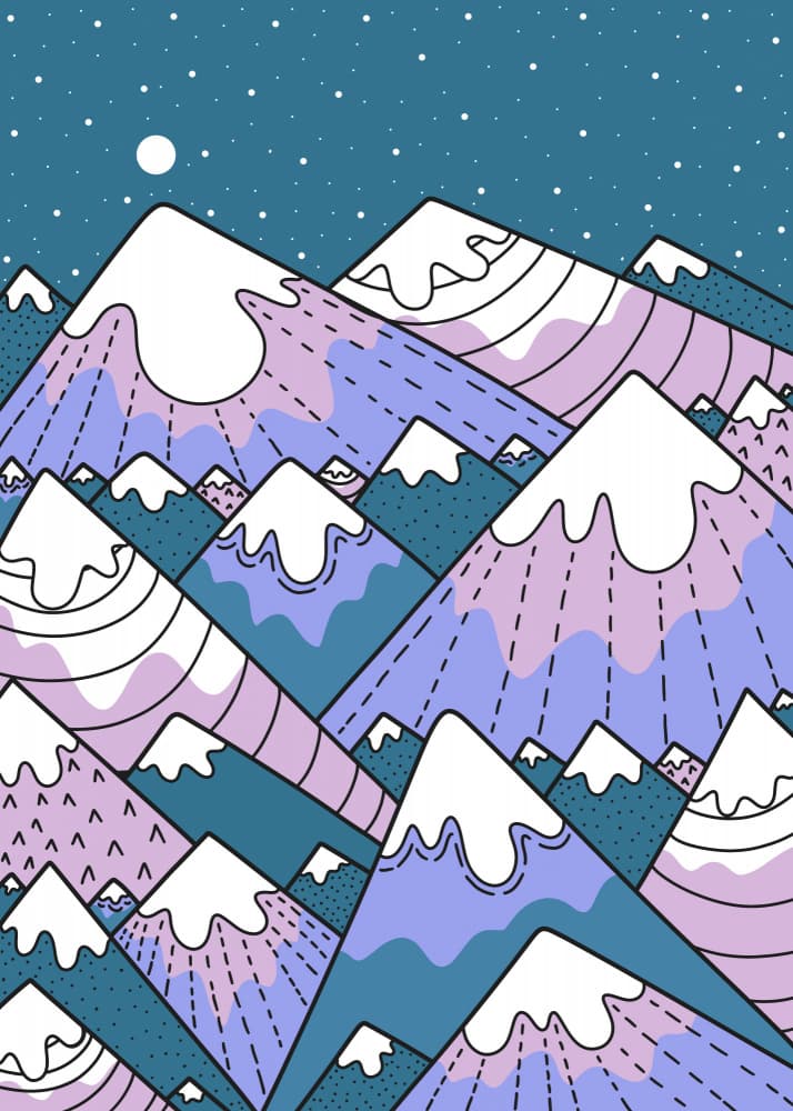 Dreamy Mountain Moon by Stephen Wade — canvas wall art