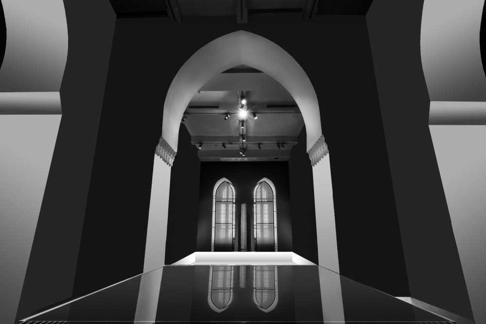 Arched Hallway Reflection by hishamtwhed — canvas wall art