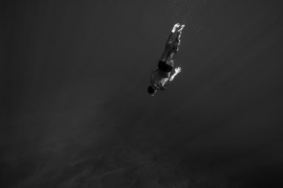Solitary Deep Dive by Assaf Gavra — canvas wall art