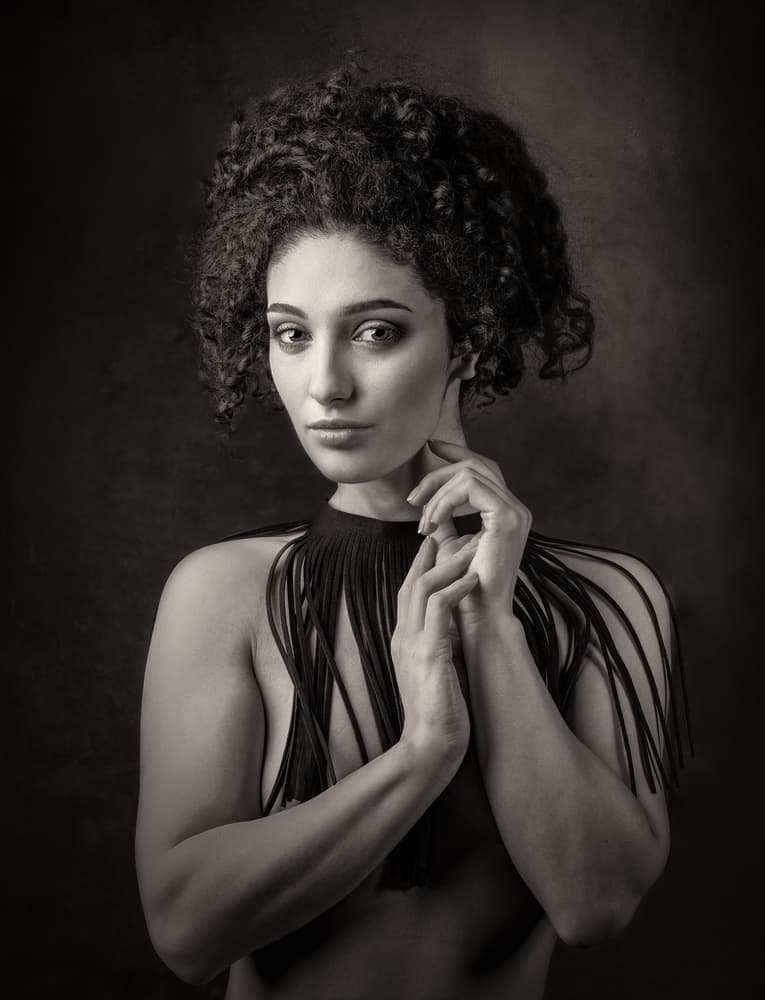 Elegant Studio Portrait by Luc Stalmans — canvas wall art
