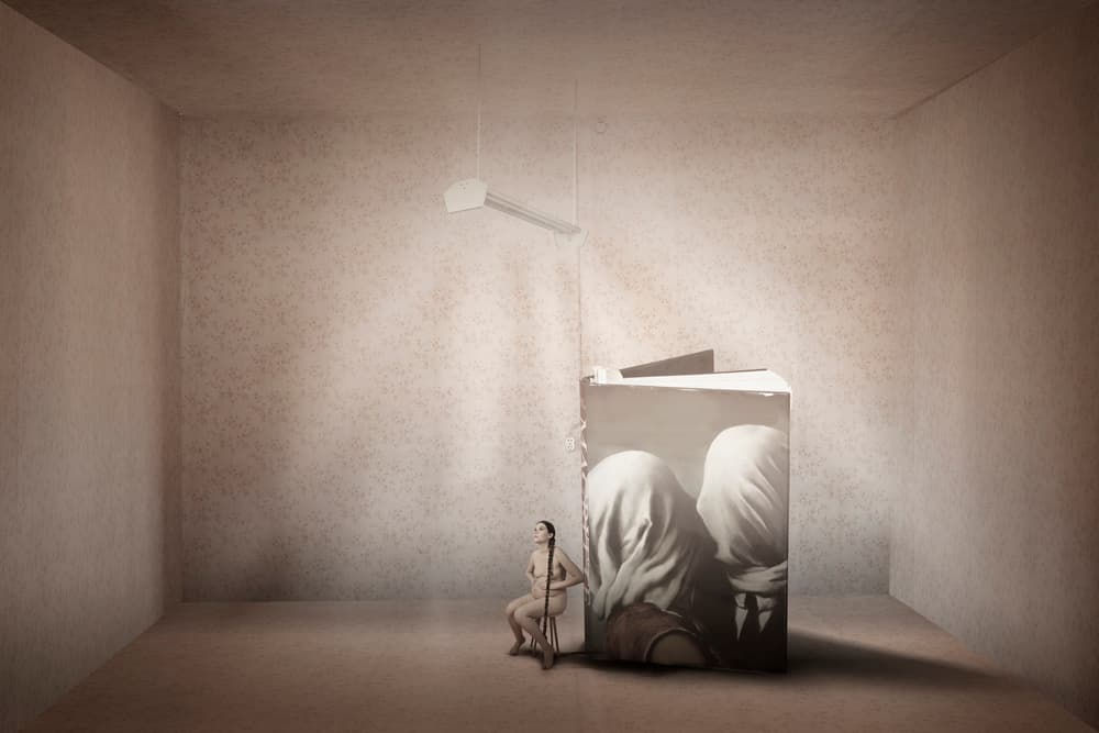 Surreal Nude Contemplation by Christine von Diepenbroek — canvas wall art