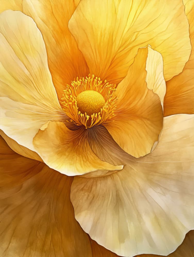 Vibrant Golden Bloom by Bilge Paksoylu — canvas wall art
