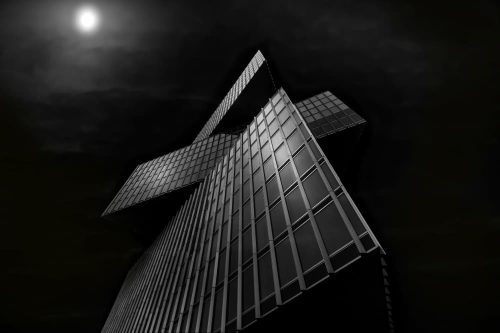 Moonlit Urban Geometry by wiebe wilbers — canvas wall art