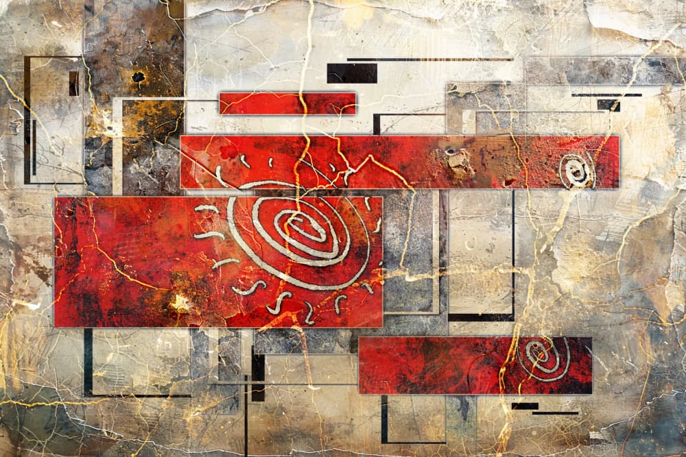Abstract Grunge Art Unique Aesthetic 30 by Rafal Kulik — canvas wall art