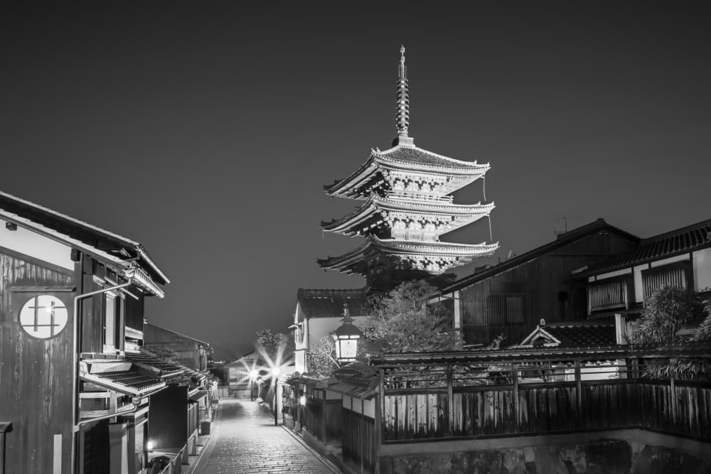 Historic Kyoto Pagoda Night by Melanie Viola — canvas wall art