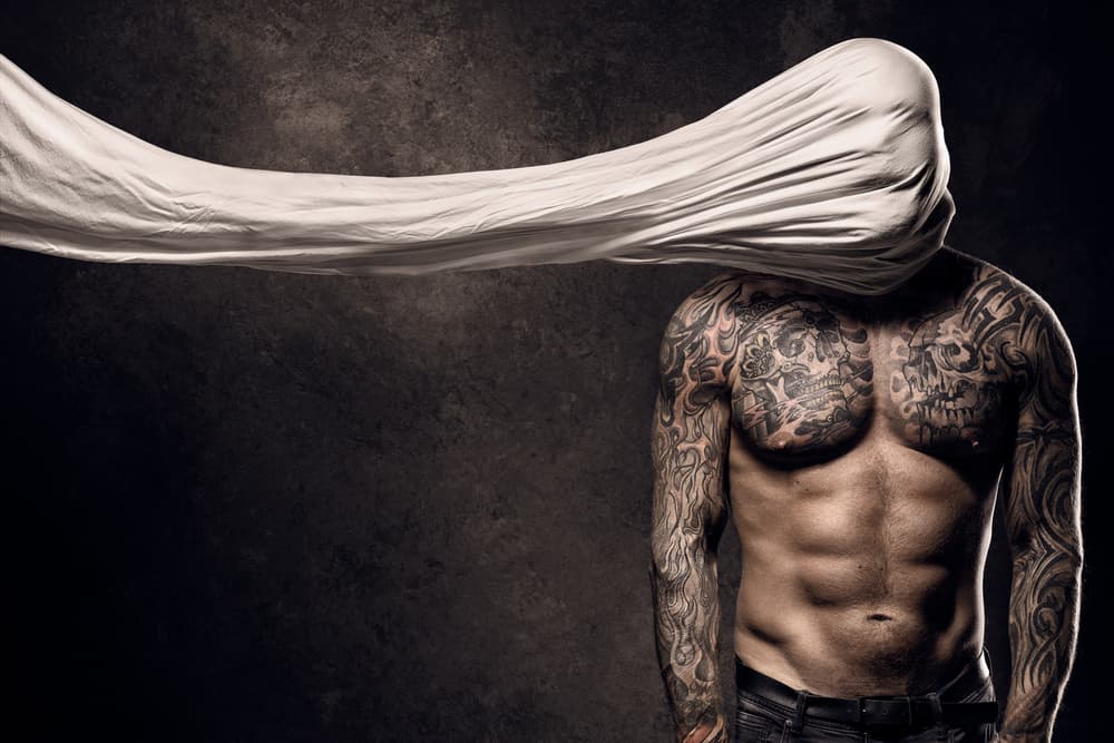 Tattooed Mystery Man by Petri Damstén — canvas wall art