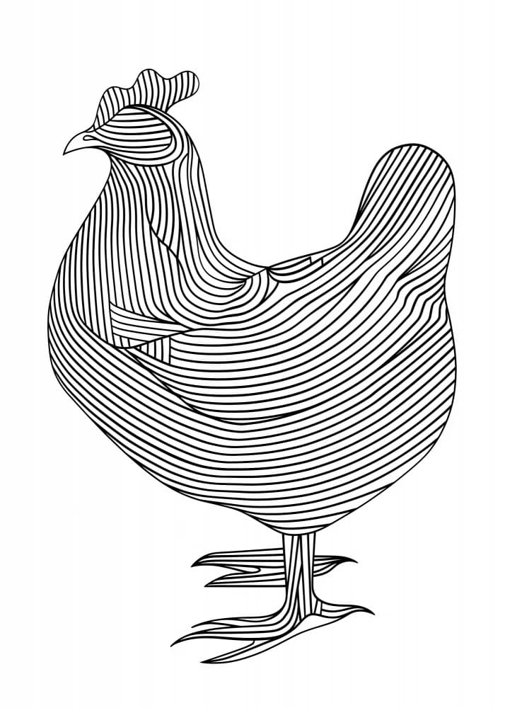 Elegant Striped Chicken by Justyna Jaszke — canvas wall art