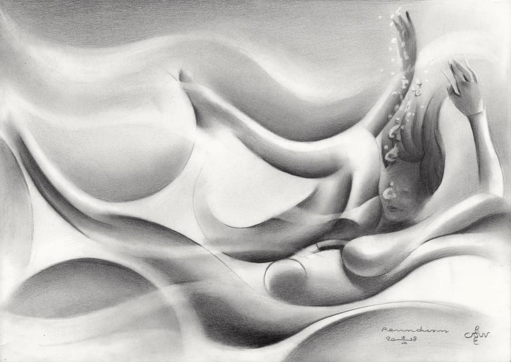 Floating Dream Woman by Corné Akkers — canvas wall art