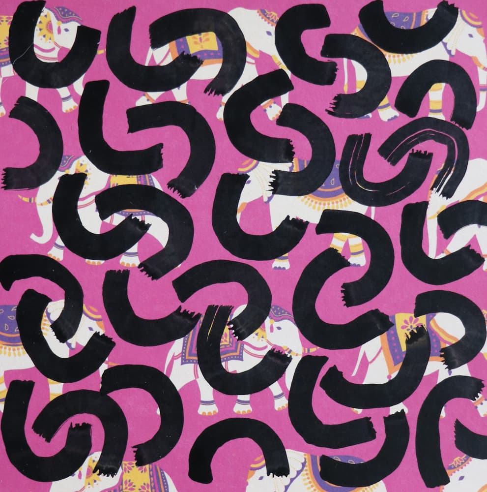 Abstract Pink Elephants by Santhosh ch — canvas wall art