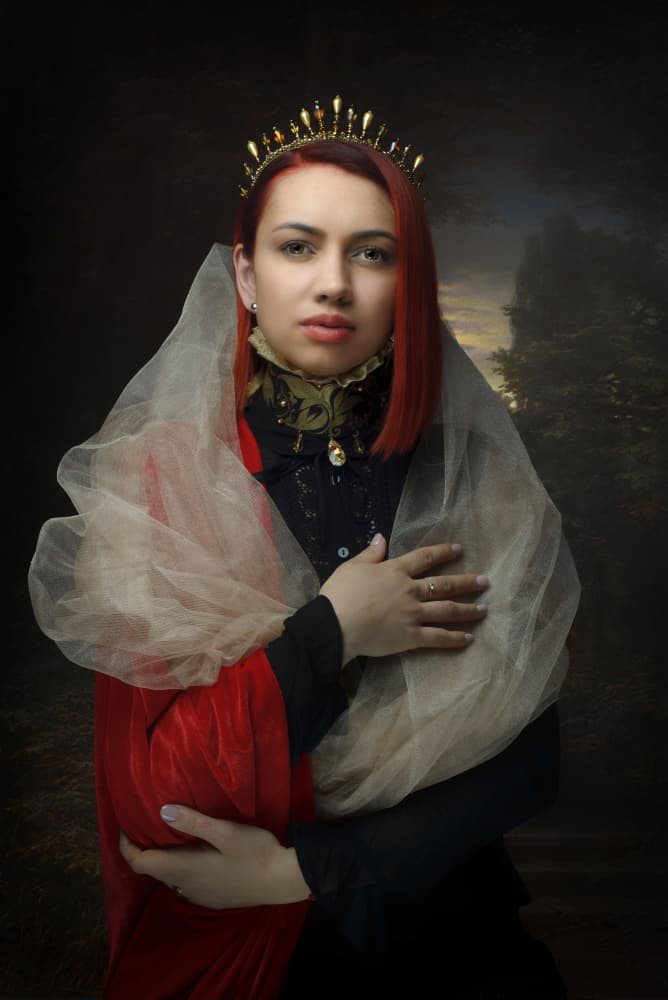 Crowned Renaissance Lady by Paul Adrian Chis — canvas wall art