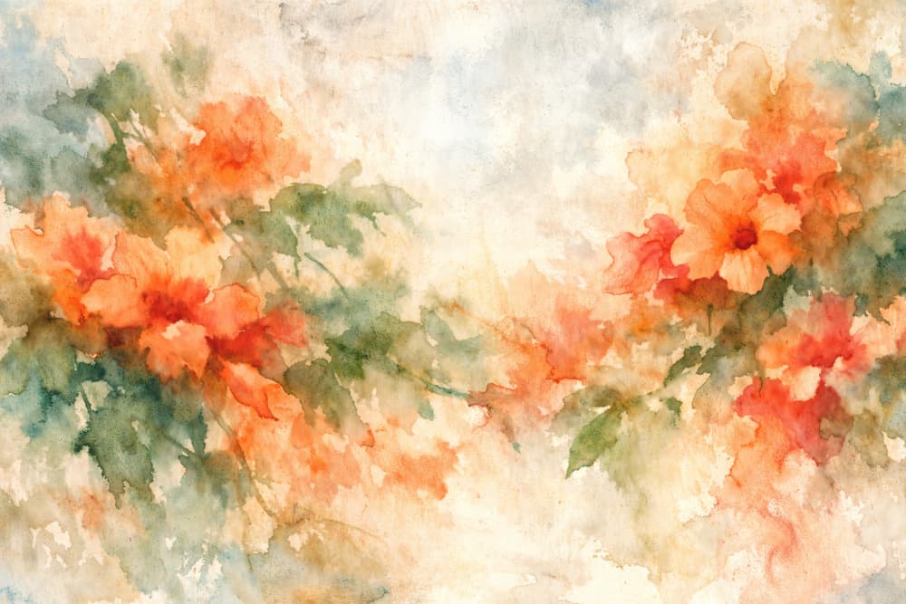 Ethereal Orange Flowers by Natalie Bruns — canvas wall art