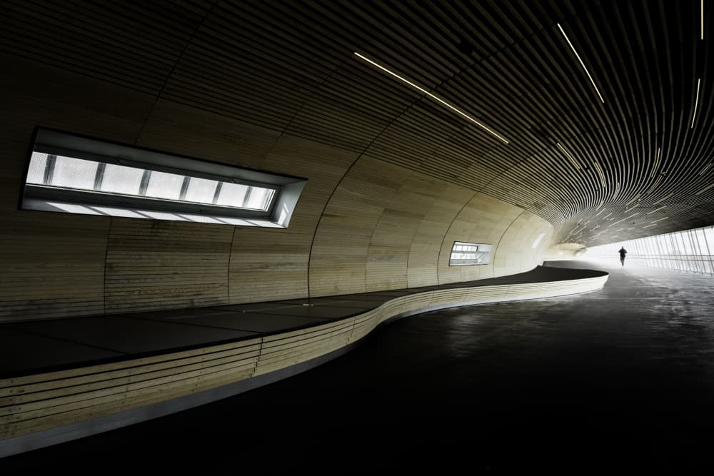 Curved Light Tunnel by fotomarion — canvas wall art