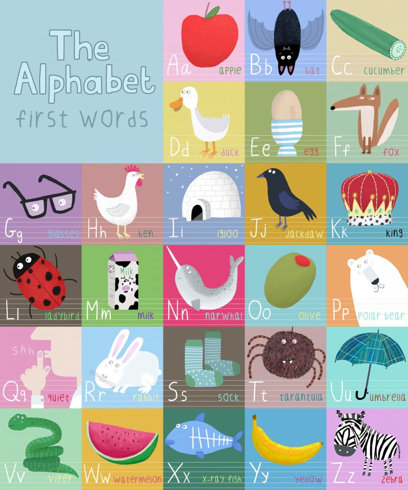 Colorful Alphabet Animals by Carla Daly — canvas wall art
