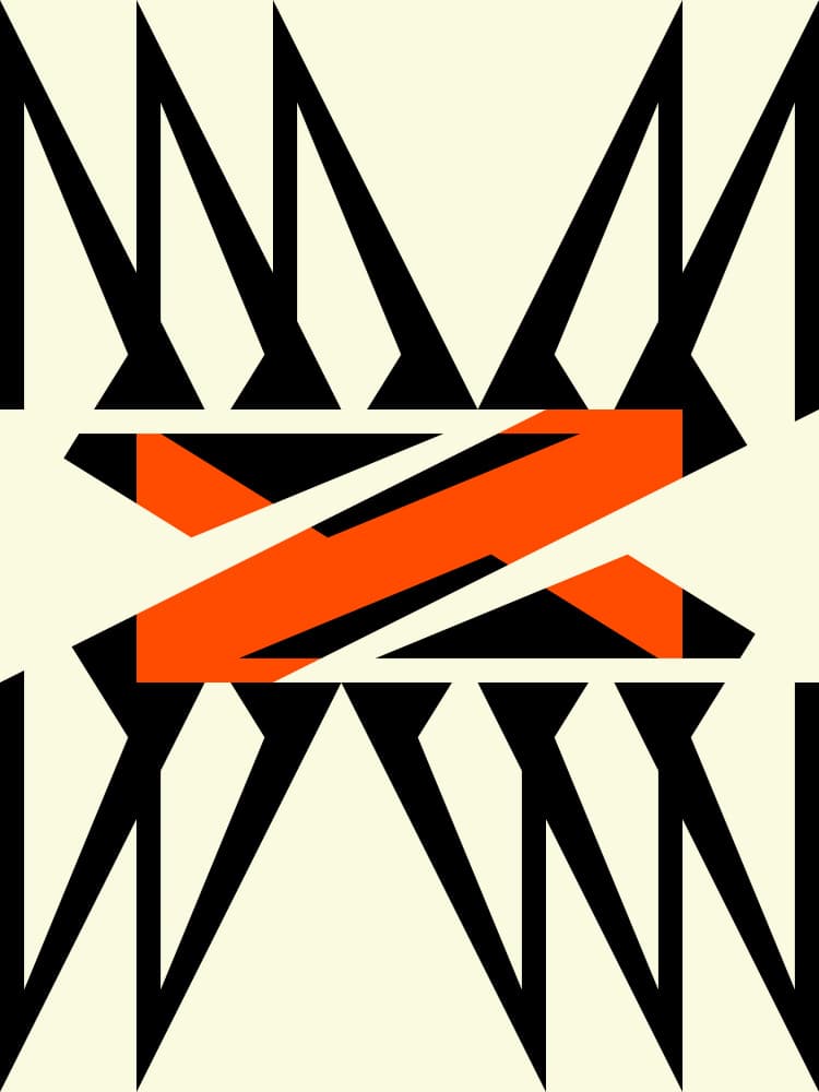 Orange Zigzag Abstract by Petr Strnad — canvas wall art