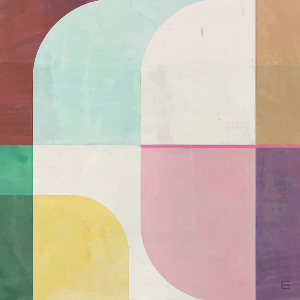 Colorful Geometric Arches by Ellen Greup — canvas wall art