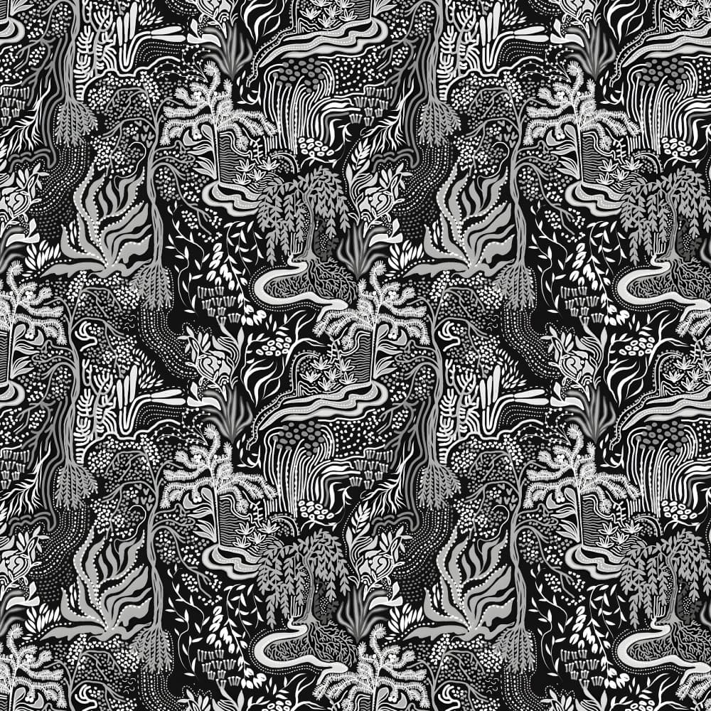 Monochrome Botanical Jungle by Josie George — canvas wall art