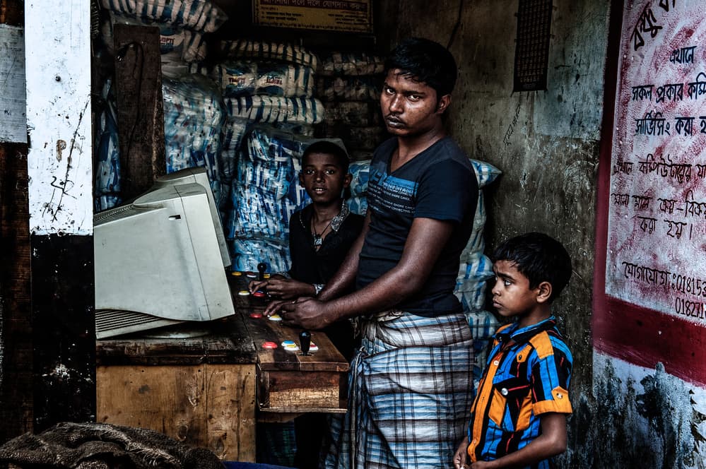 Bangladesh Street Gamers by Joxe Inazio Kuesta Garmendia — canvas wall art