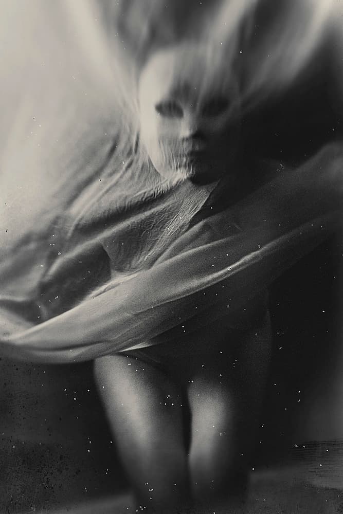 Veiled Ethereal Figure by Bogdan Bouşcă — canvas wall art