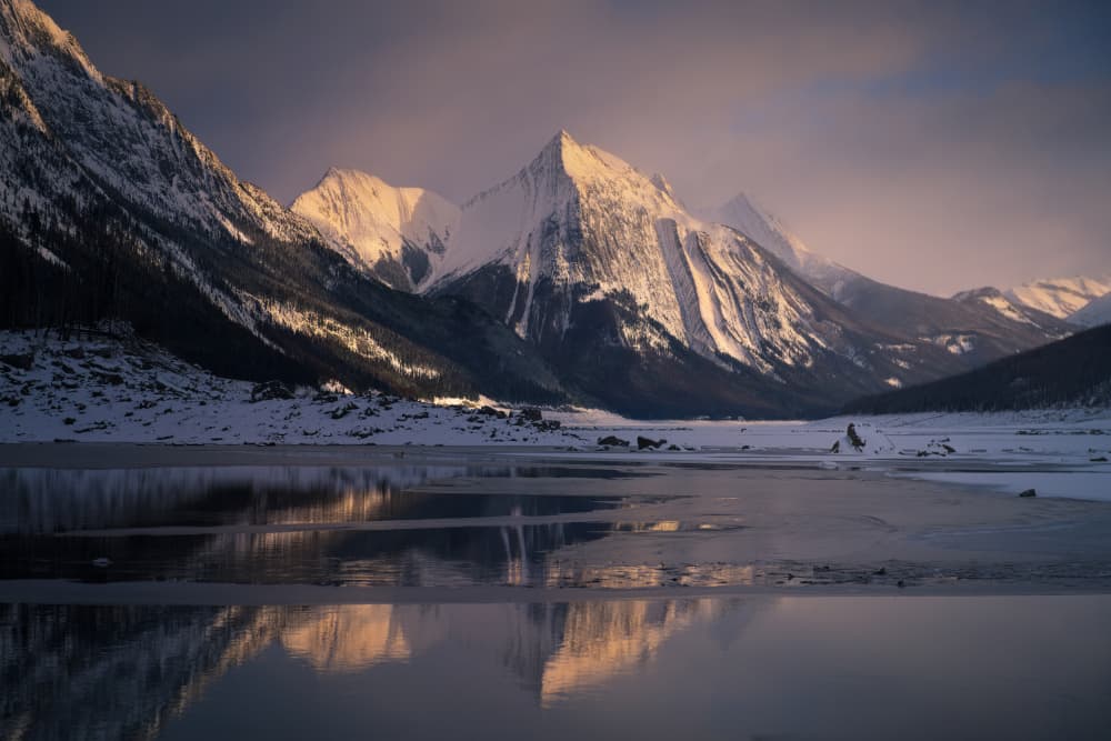 Majestic Winter Reflection by David Martin Castan — canvas wall art