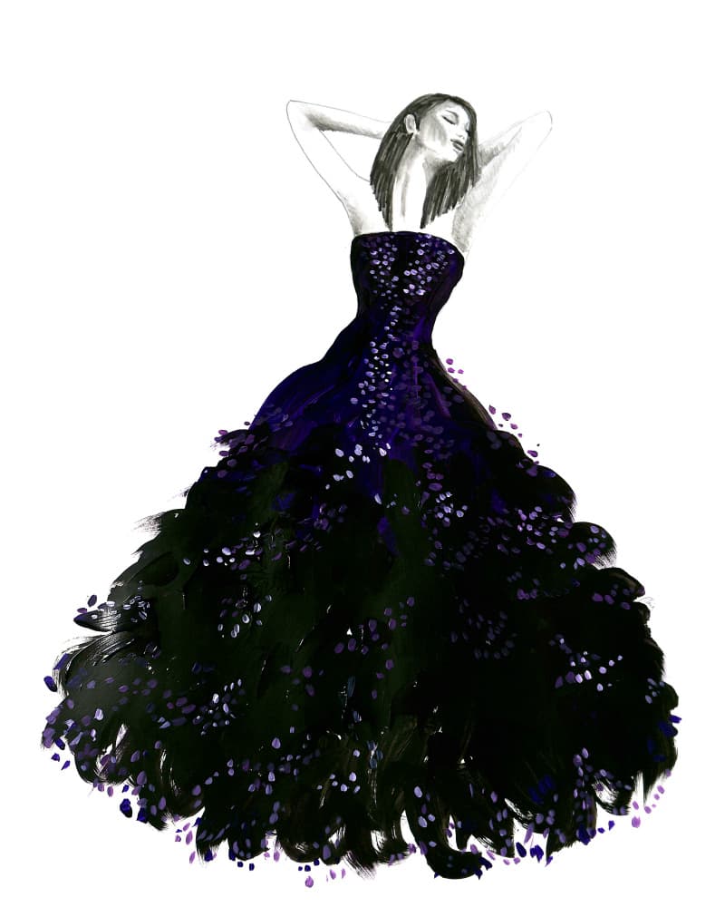 Purple Gown Dream by Rosana Laiz Blursbyai — canvas wall art