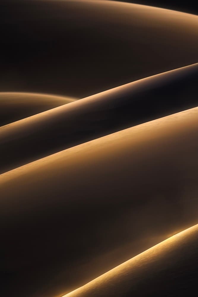 Golden Sand Curves by NingYun Ye — canvas wall art