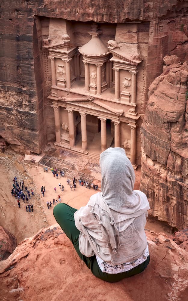 Petra Treasury Overlook by Jesús M. García — canvas wall art