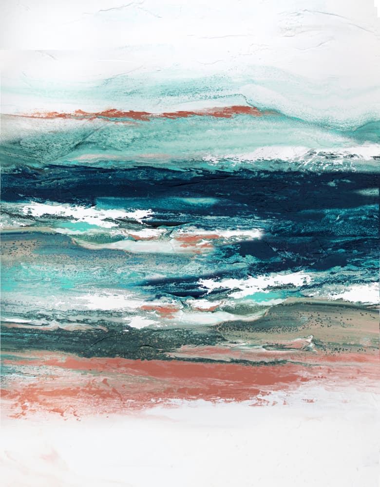 Deep Blue Coastal Abstract by Alyson Storms — canvas wall art