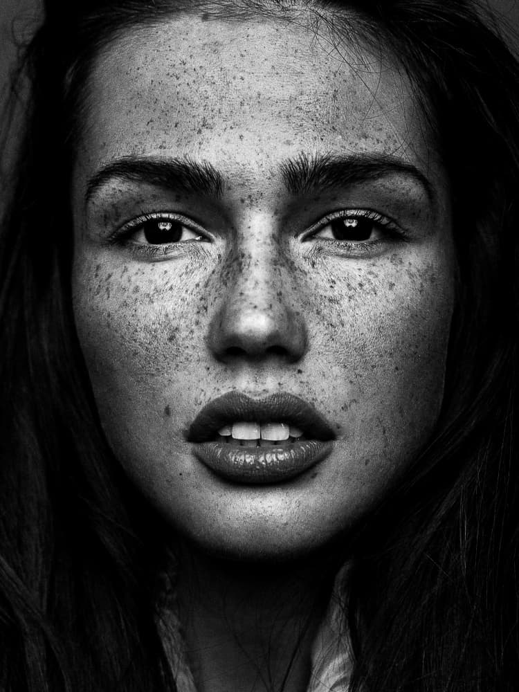 Intense Freckled Gaze by Martin Krystynek MQEP — canvas wall art