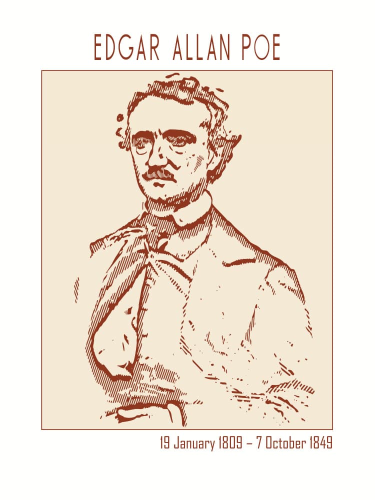 Edgar Allan Poe Portrait by Doa Project — canvas wall art