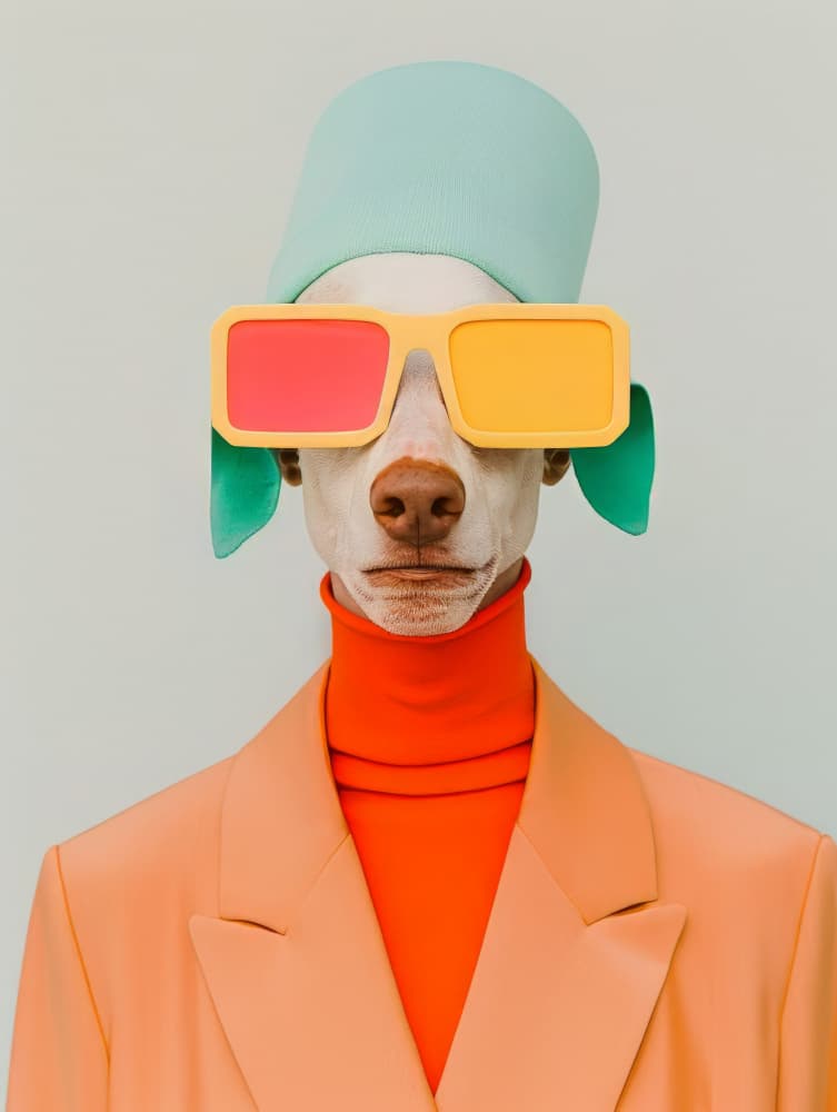 Quirky Dog Fashion by Bilge Paksoylu — canvas wall art
