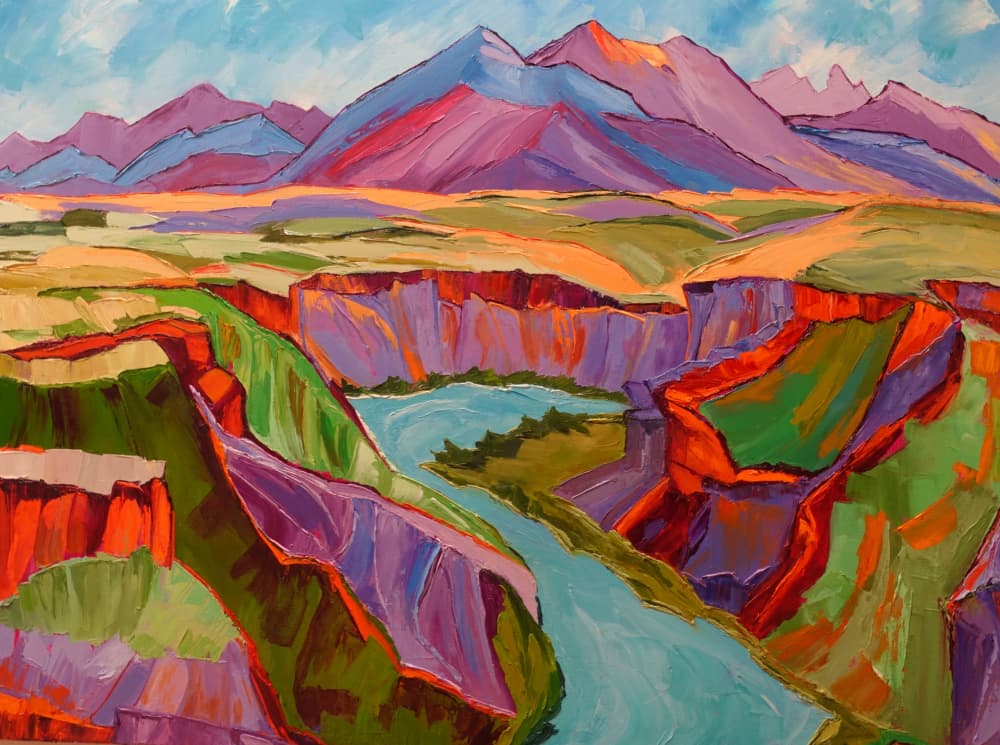 Vibrant Canyon Landscape by Maxine Shore — canvas wall art