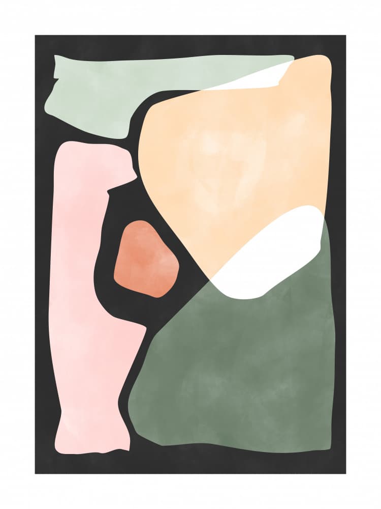 Muted Organic Shapes by Elena Ristova — canvas wall art