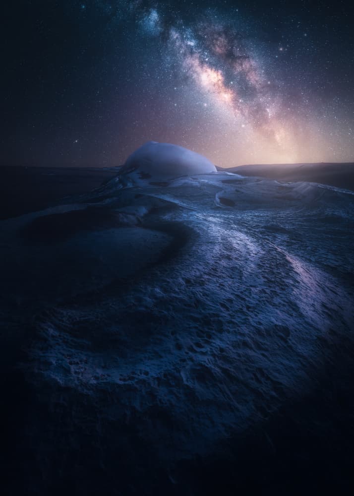 Milky Way Snowscape by David George — canvas wall art
