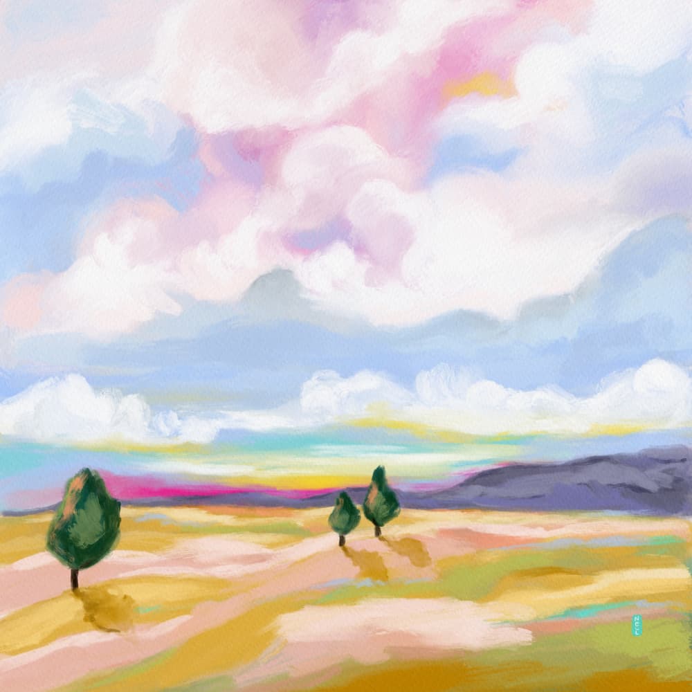 Dreamy Pastel Landscape by Dirkie Nell — canvas wall art
