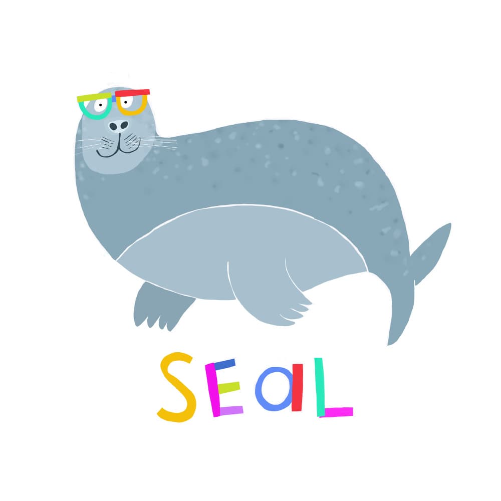 Cute Seal With Glasses by Carla Daly — canvas wall art